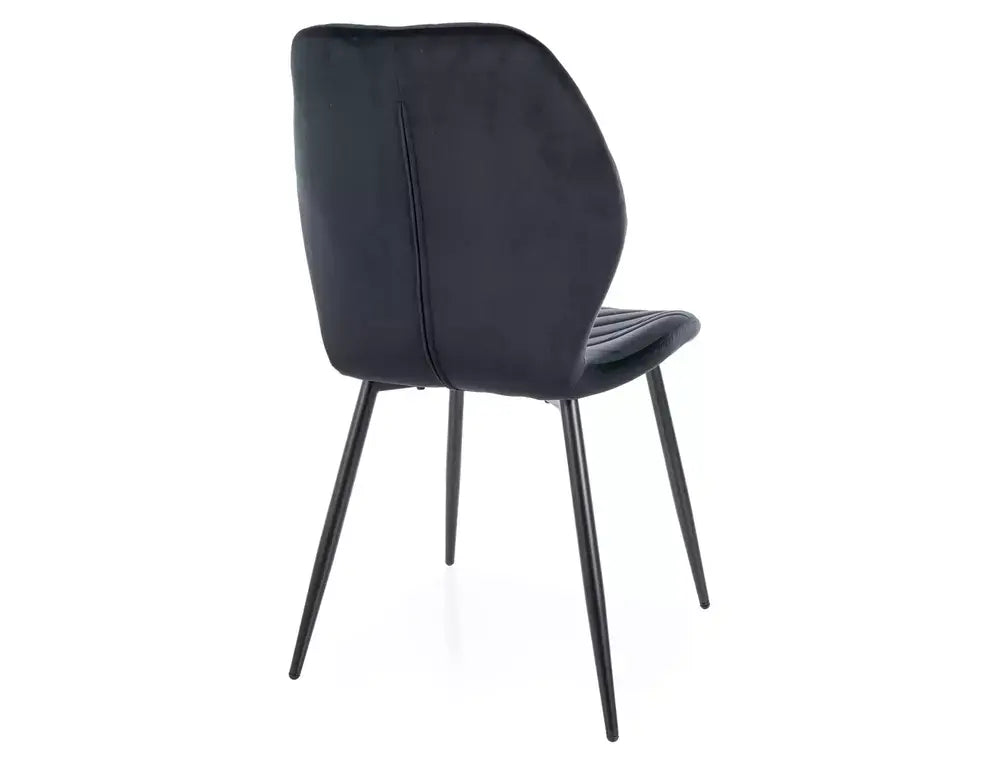 Scaun dining MIKE Velvet structură neagră/negru Bluvel 19