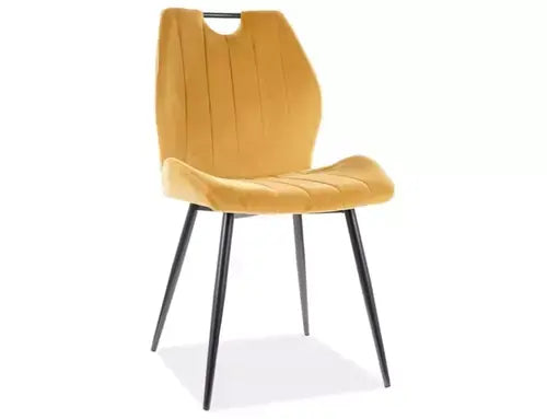 Scaun dining ARCO Velvet structură neagră / curry Bluvel 68