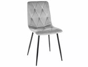 Scaun dining TOM Velvet structură neagră/J. gri Bluvel 03