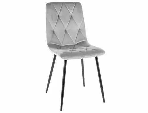 Scaun dining TOM Velvet structură neagră/J. gri Bluvel 03