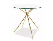 Masă dining rotundă AZALIA transparent/auriu structură Ø80