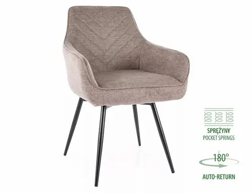 Scaun dining SERVIO Brego structură negru / bej 34