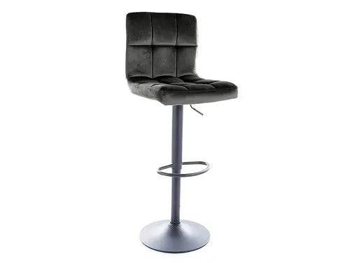Scaun bar înalt C105 Velvet structură neagră / negru Bluvel 19