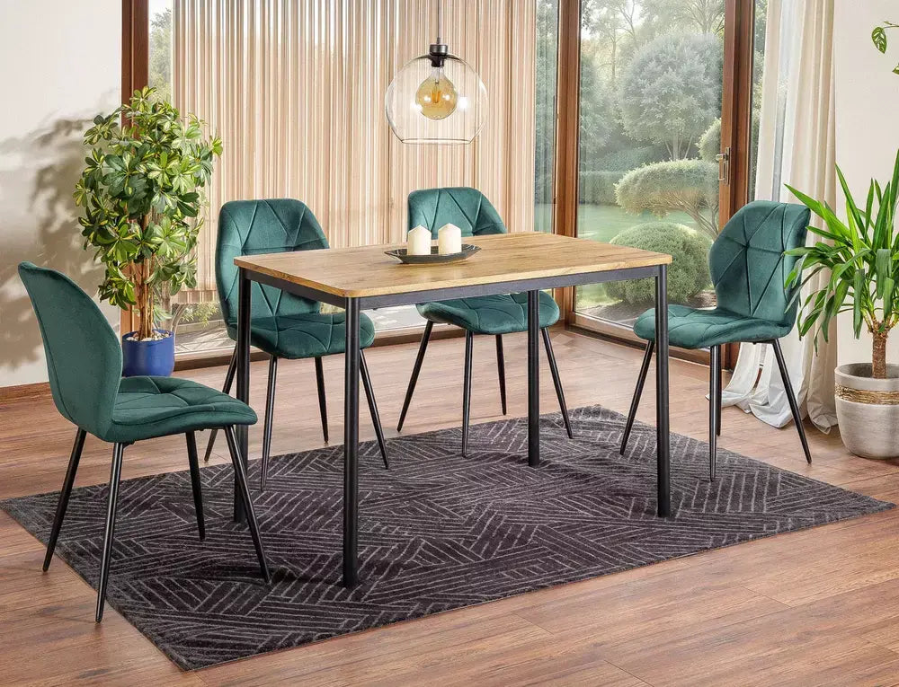 Masă dining CITY stejar Artisan/negru 110x75