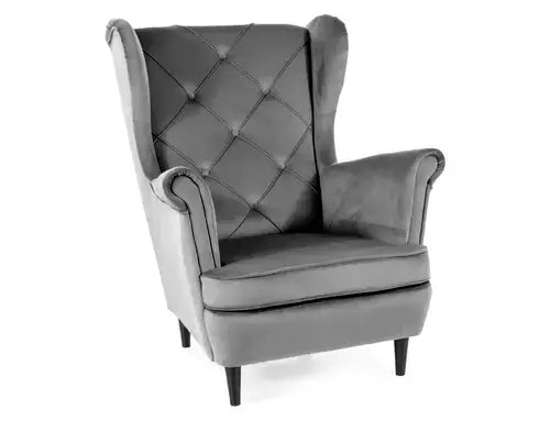 Fotoliu LADY Velvet gri Bluvel 14/wengé