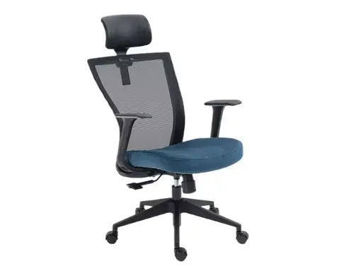 Fotoliu OBROTOWY Q-328 negru/albastru