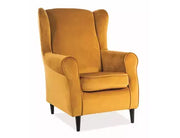 Fotoliu BARON Velvet curry Bluvel 68/wengé