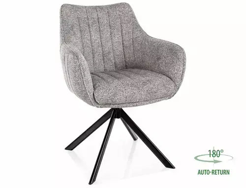 Scaun dining AZALIA LEO structură neagră / J. gri 04