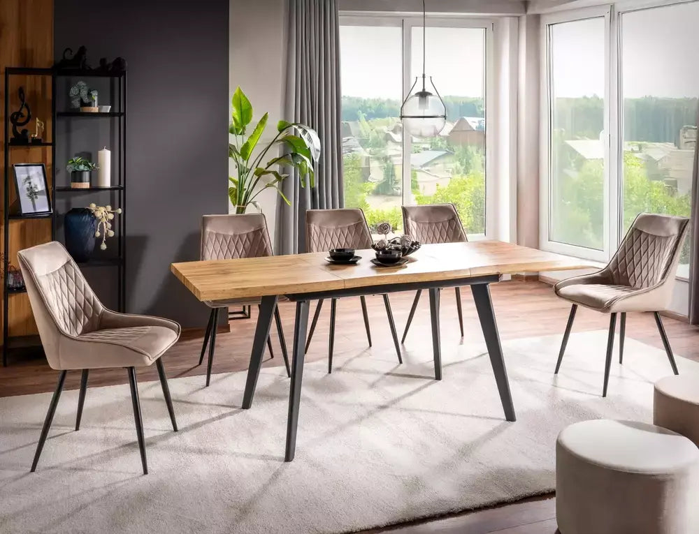 Scaun dining AGAT Velvet structură neagră/C.bej Bluvel 40