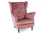 Fotoliu LADY Velvet roz antic Bluvel 52/wengé