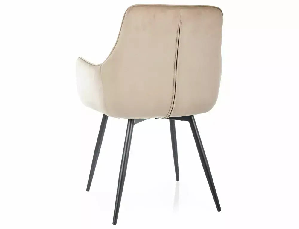 Scaun dining LEMON Velvet structură neagră/bej Bluvel 28