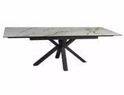 Masă dining extensibilă COLUMBUS Ceramic alb Amber Bianco/negru 160(240)x90