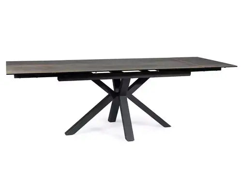 Masă dining extensibilă COLUMBUS Ceramic maro legno/negru 160(240)x90