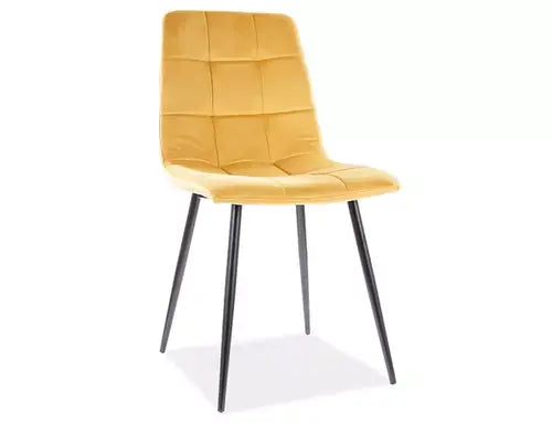 Scaun dining MILA Velvet structură neagră/curry Bluvel 68