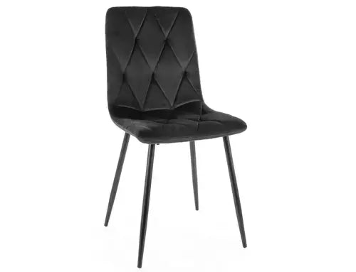 Scaun dining TOM Velvet structură neagră/negru Bluvel 19
