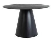 Masă dining rotundă ANGEL gri efect marmură/negru mat Ø120