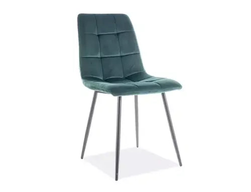 Scaun dining MILA Velvet structură neagră/verde Bluvel 78