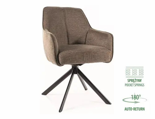 Scaun dining NOTTI Brego structură neagră / olive 77