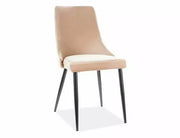 Scaun dining PIANO B Velvet structură neagră/bej Bluvel 28