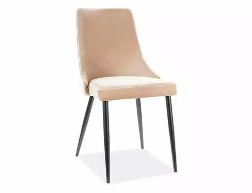 Scaun dining PIANO B Velvet structură neagră/bej Bluvel 28