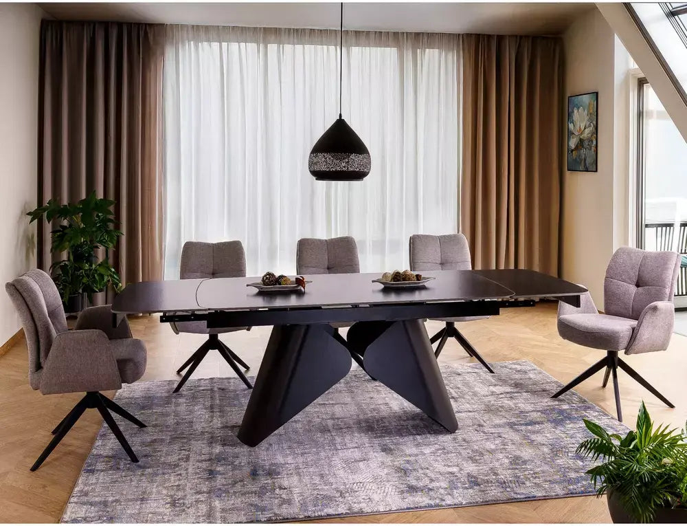 Masă dining extensibilă ARMANDO negru 160(240)x90