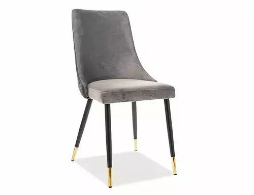 Scaun dining PIANO Velvet negru/auriu structură/J. gri Bluvel 03