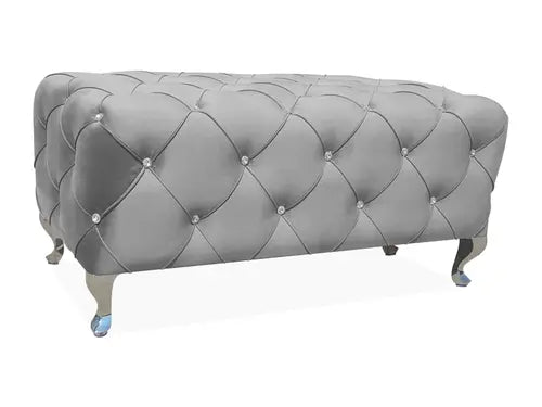 Puf/Banchetă HESTIA Velvet gri Bluvel 14/argintiu