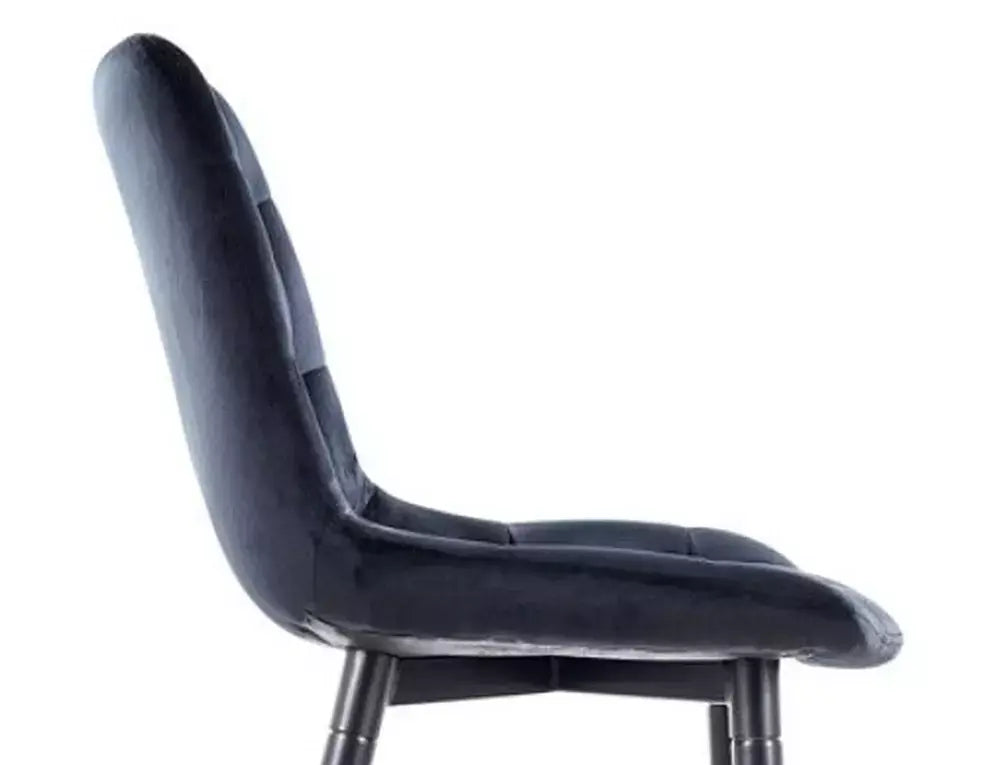Scaun bar semi-înalt CHIC H-2 Velvet structură neagră/negru Bluvel 19