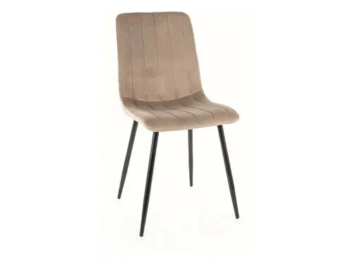 Scaun dining ALAN Velvet structură neagră/C. bej Bluvel 40