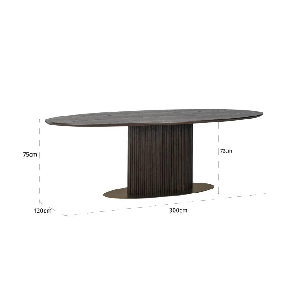 Masă dining Luxor – maro (300cm)