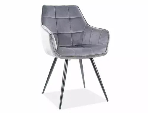 Scaun dining LILIA Velvet structură neagră/gri Bluvel 14