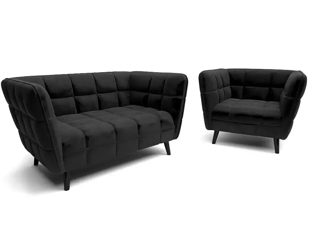 Fotoliu CASTELLO 1 Velvet negru Bluvel 19/wengé