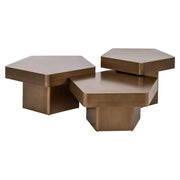 Măsuță cafea Hexa – auriu periat (set 3 buc)