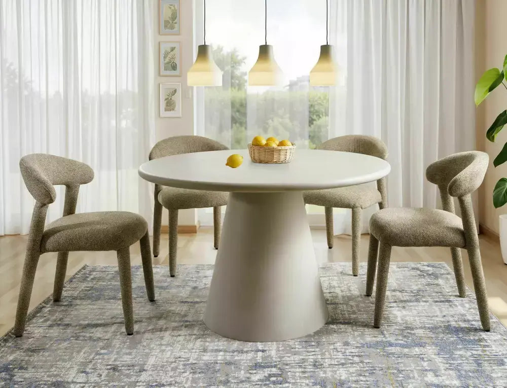 Masă dining rotundă AURORA gri deschis Ø120