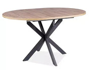Masă dining extensibilă GASTON stejar Artisan/negru 100(135)x100