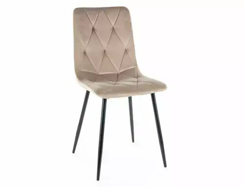 Scaun dining TOM Velvet structură neagră/C. bej Bluvel 40