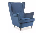 Fotoliu LORD Velvet albastru navy Bluvel 86/wengé