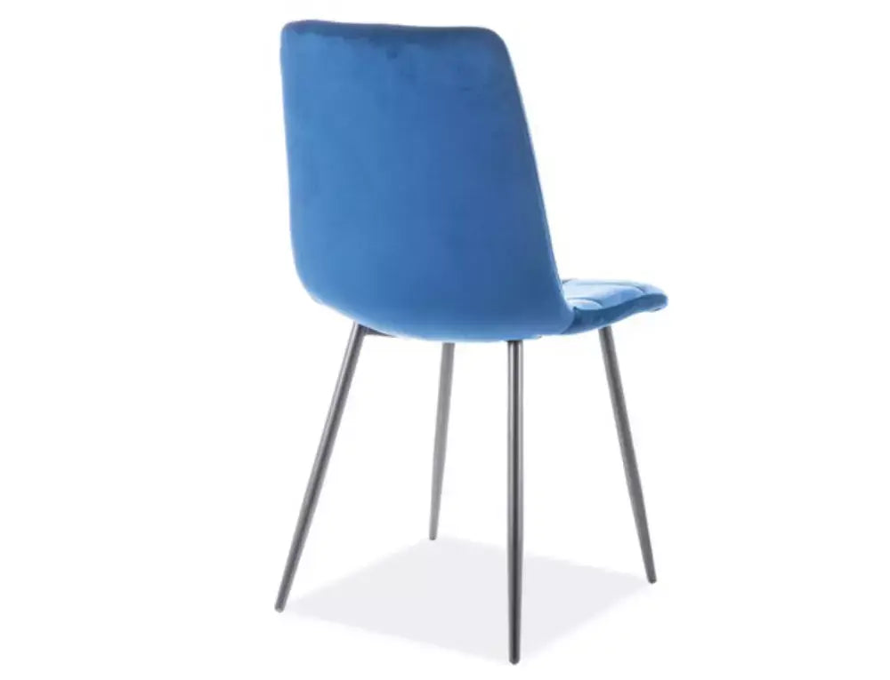 Scaun dining MILA Velvet structură neagră/albastru navy Bluvel 86