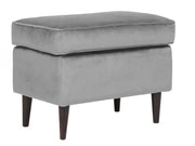 Taburet suport picioare RON Velvet gri Bluvel 14/wengé
