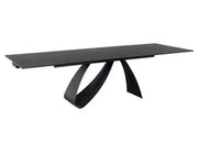 Masă dining extensibilă DIUNA Ceramic negru Sahara Noir/negru mat (160-240)x90