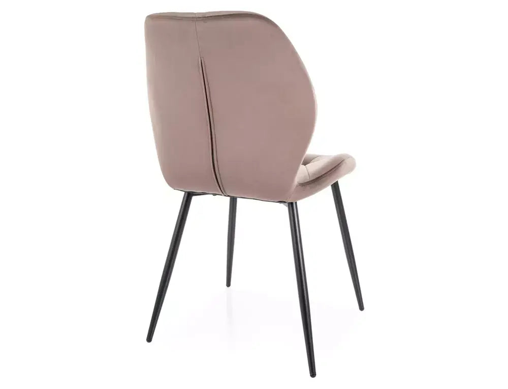 Scaun dining RICK Velvet structură neagră / CAPPUCCINO Bluvel 38