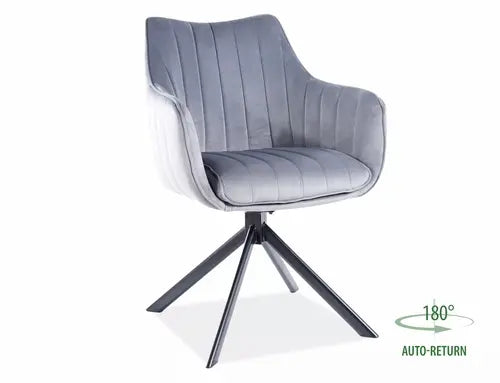 Scaun dining AZALIA Velvet structură neagră/gri Bluvel 14