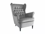 Fotoliu HARRY Velvet gri Bluvel 14/wengé