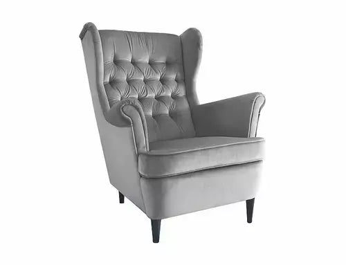 Fotoliu HARRY Velvet gri Bluvel 14/wengé