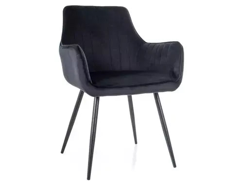 Scaun dining APPLE Velvet structură neagră/negru Bluvel 19
