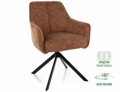 Scaun dining NOTTI LEO structură neagră / CAMEL 35