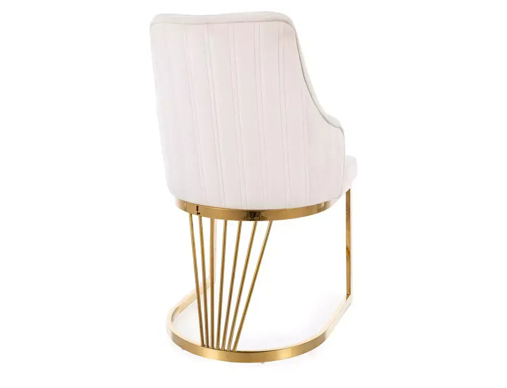 Scaun dining ALURE Velvet auriu structură/J.bej Bluvel 22