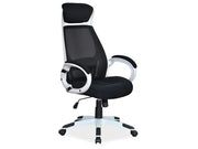 Fotoliu OBROTOWY Q-409 negru/alb structură
