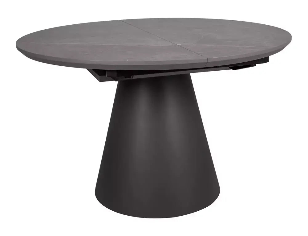Masă dining extensibilă ANGEL II gri efect marmură/negru 120(160)x120
