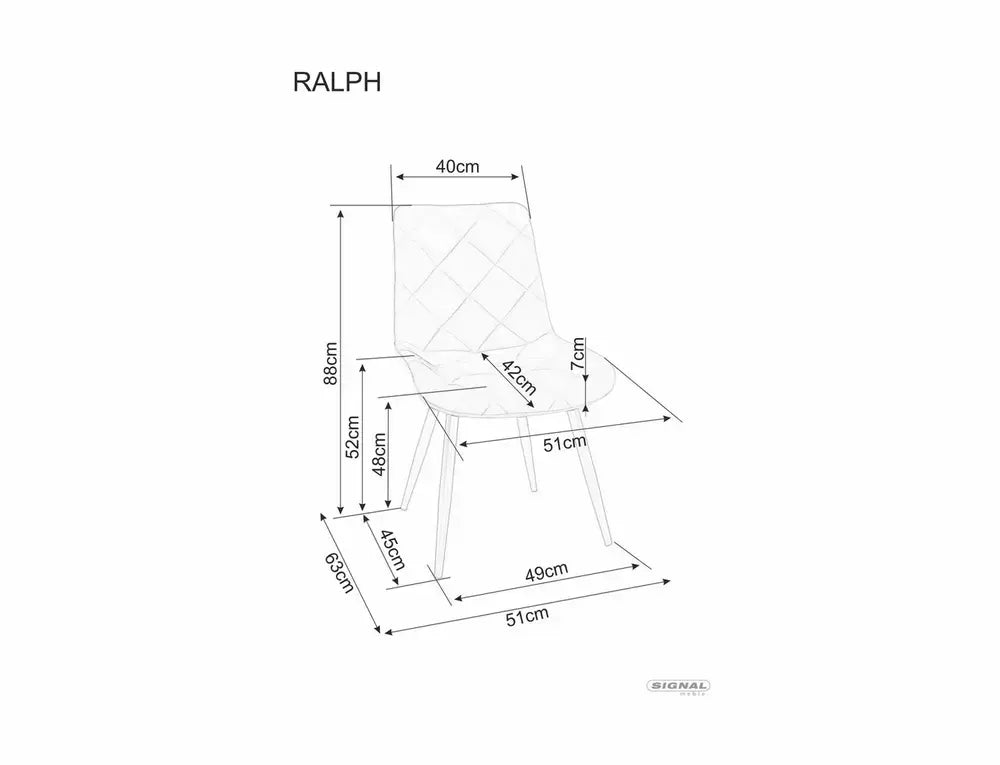 Scaun dining RALPH Velvet structură neagră/olive Bluvel 77